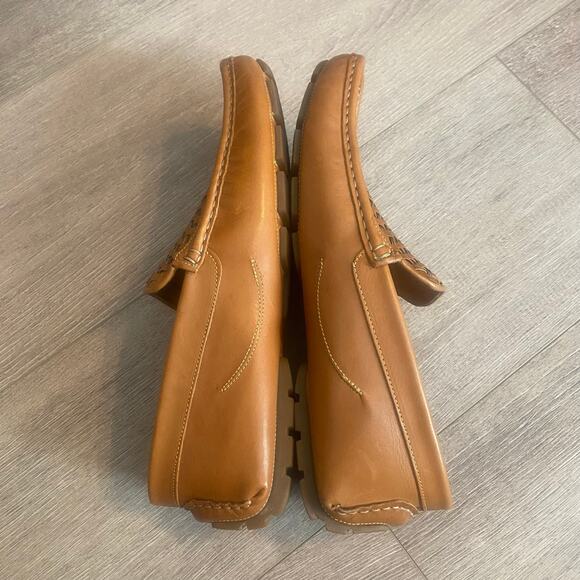 Donald Pliner Damiano Woven Moc Toe Loafer Slip On Leather Saddle Size 10 New - Picture 5 of 7